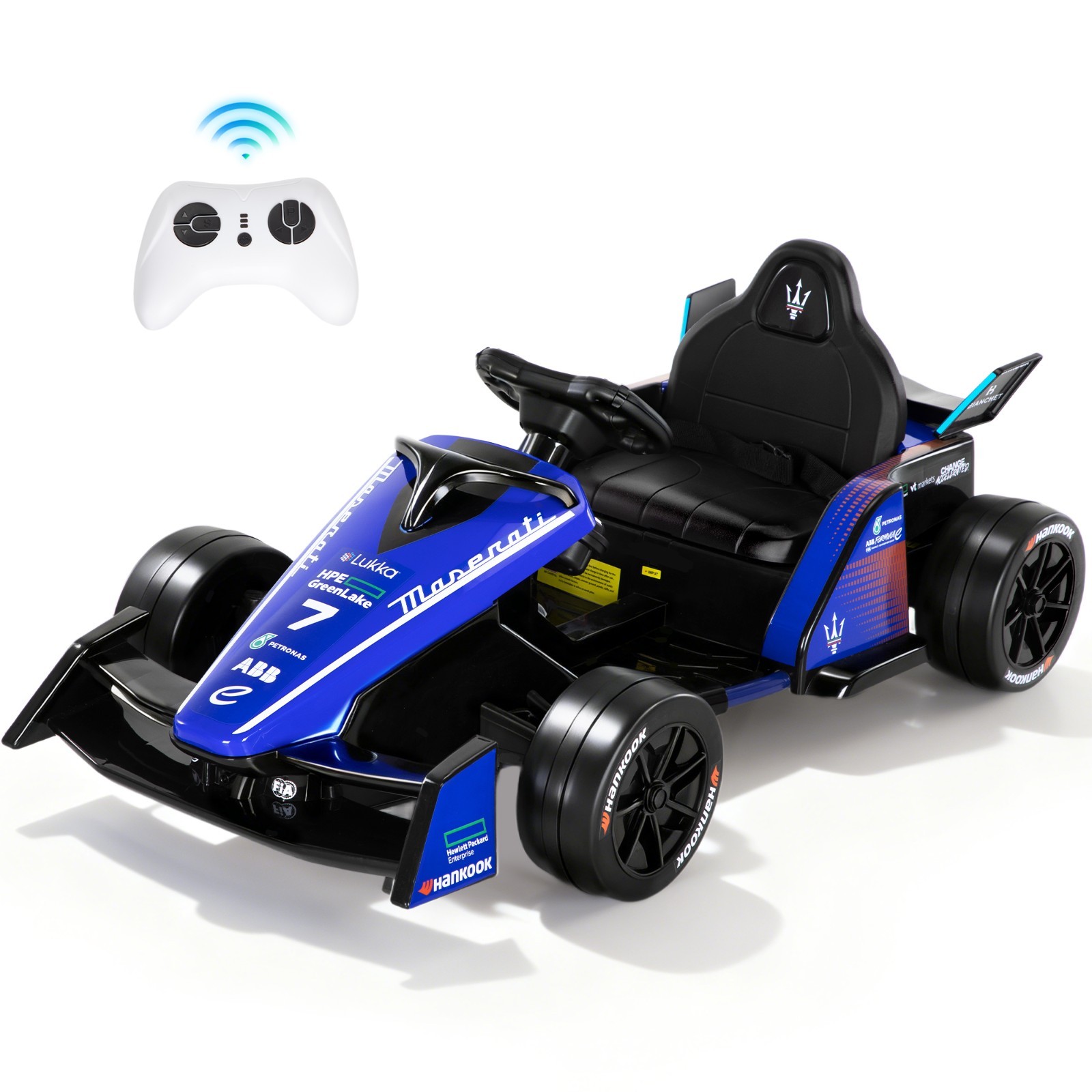 Electric Go Kart for Kids 12V 2x550W Outdoor Race Car Ride on Drift Kart Blue