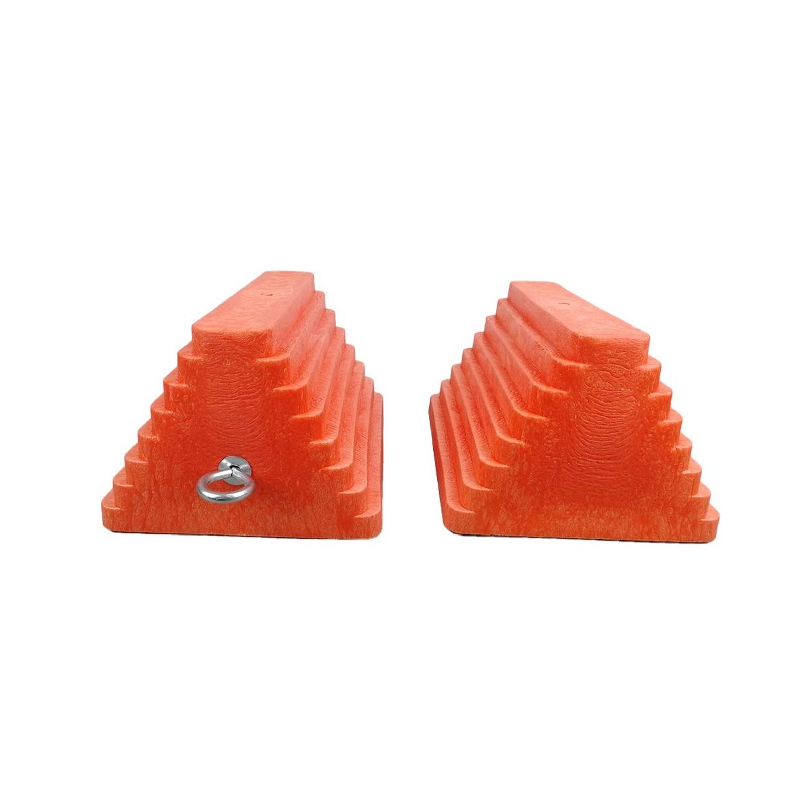 ROBLOCK 2 Pack Wheel Chocks Heavy Duty Orange with Eyebolt for Travel Trailer…