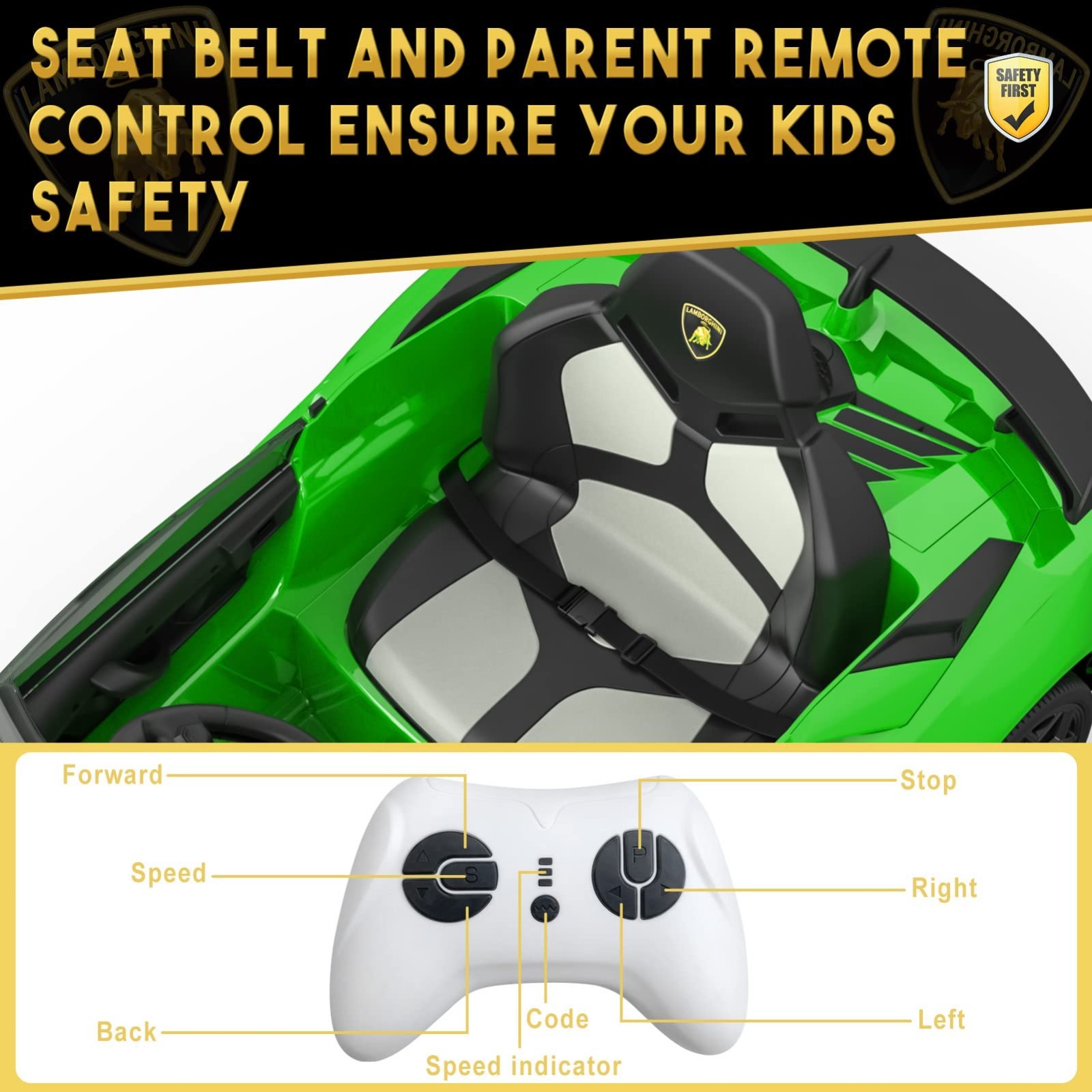 12V Licensed Ride on Car for Kids Electric Wheeler Battery Powered Sports Green