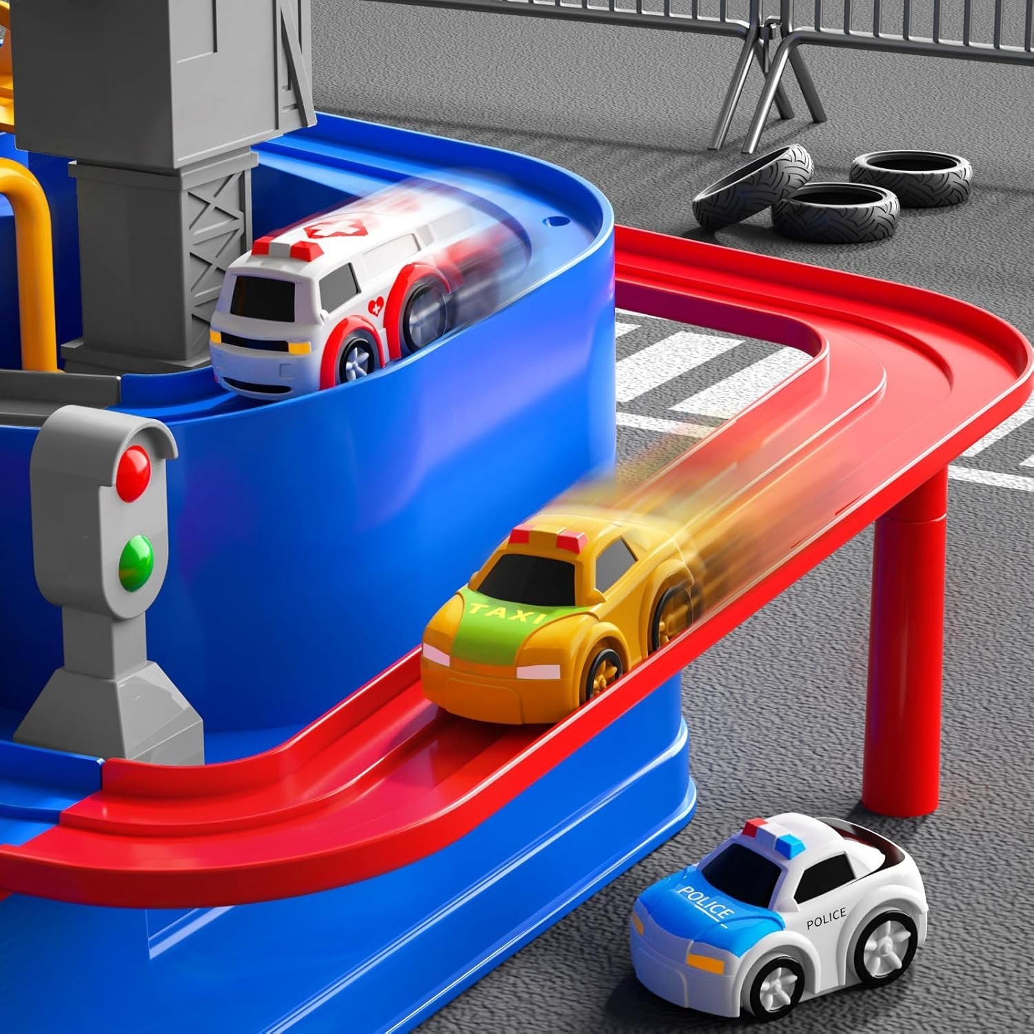 Car Race Track for Kids Ages 3+, Kids Car Toys for 3 Old Boys, Race Track fo…