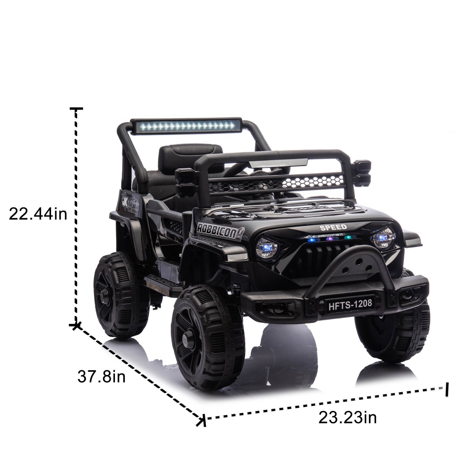 12V Kids Electric Car 6 Power Wheels Ride on Jeep Truck Toy with Remote Black