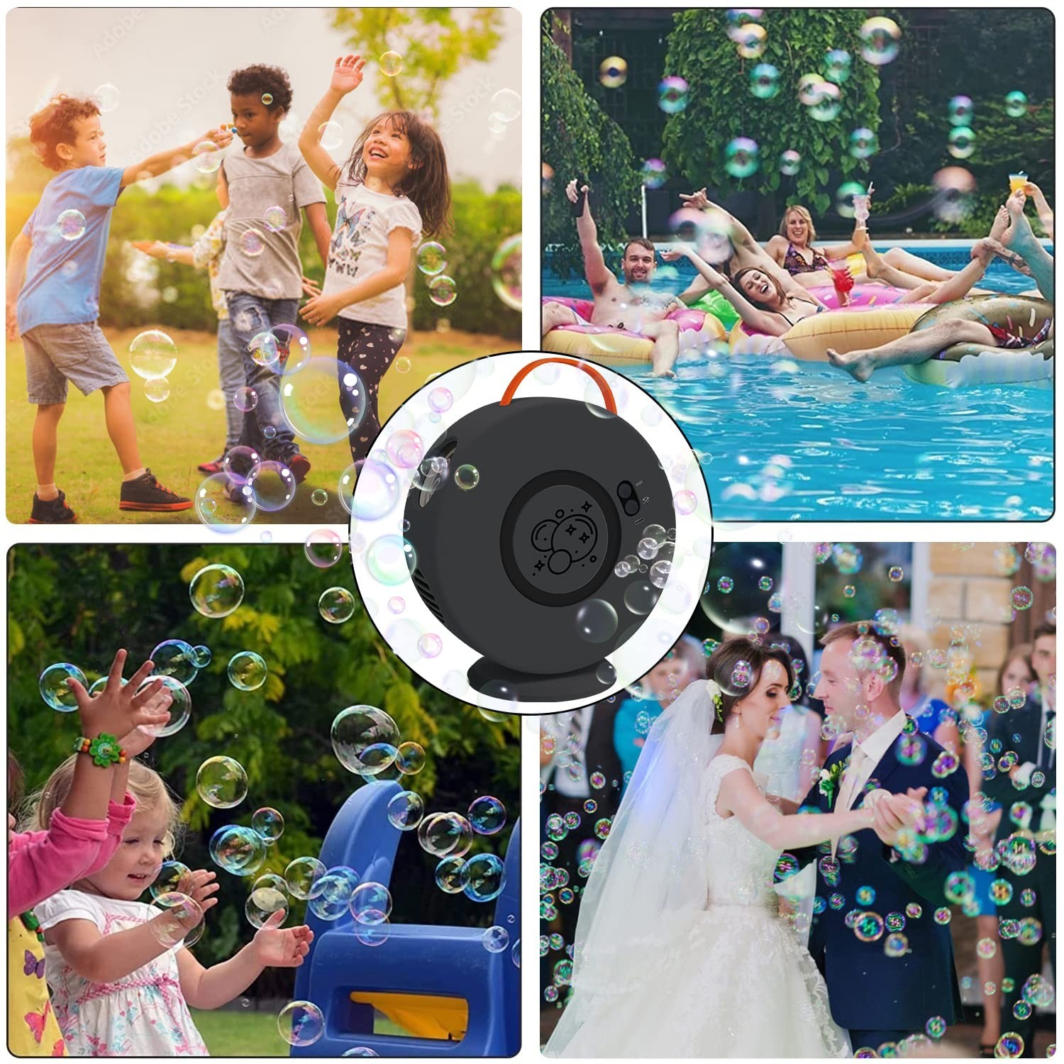 Bubble Machine Automatic Bubble Blower for Kids Toddlers Rechargeable Battery…