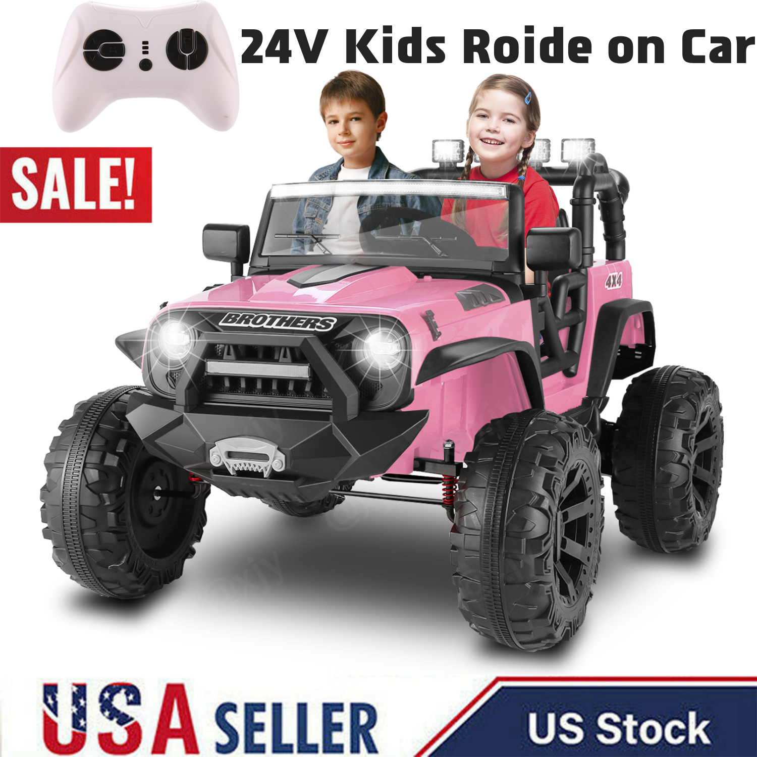 12/24V Large Ride On Truck Kids Electric Car+Parental Remote Control Xmas Gift