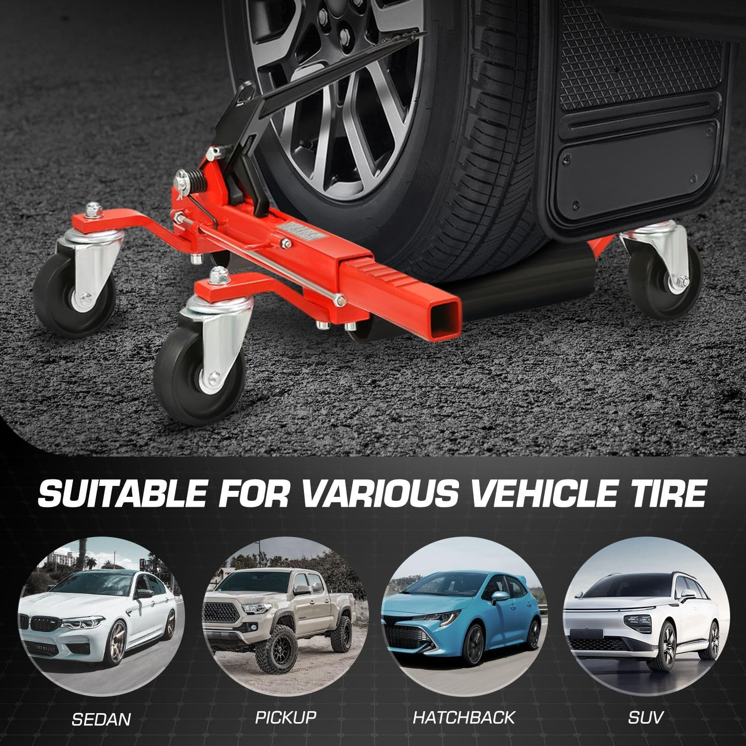 Heavy Duty 2Pcs Car Wheel Dolly Jack Set – 1250 Lbs Vehicle Positioning Skates