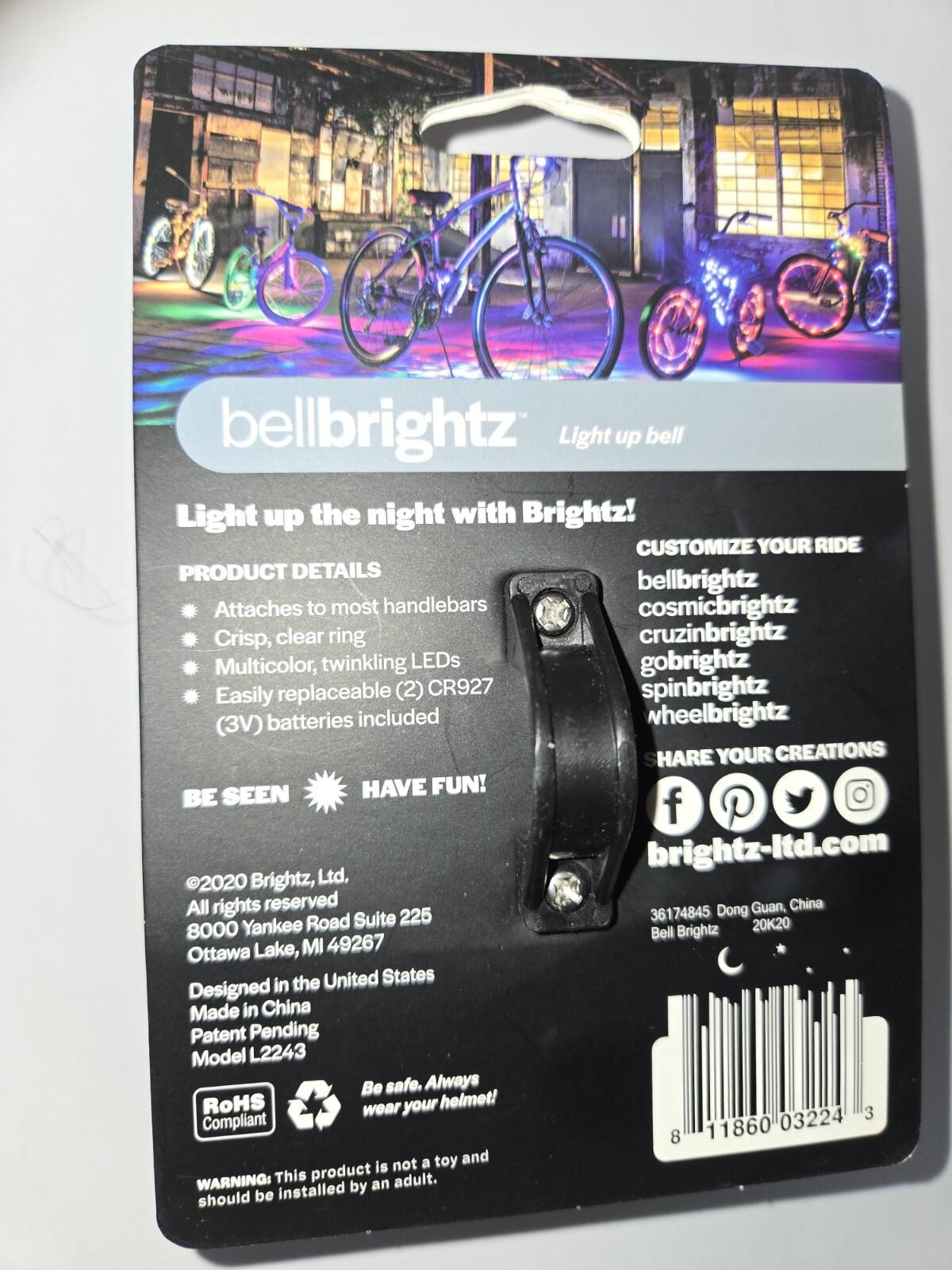 BellBrightz Battery Powered LED Lights For Bikes Color Changing Lights I1444