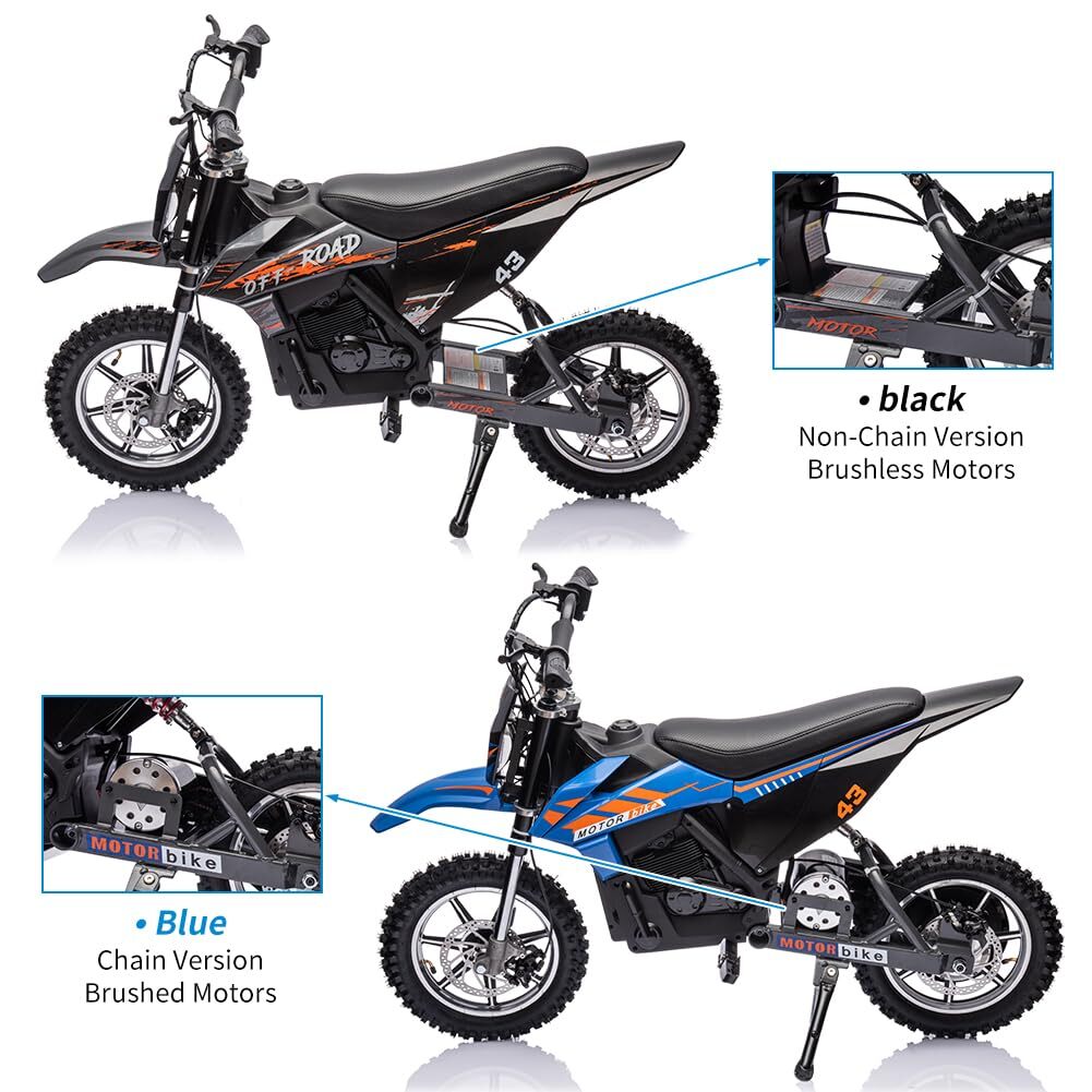 36V Kids Ride on Dirt Bike15.5MPH Fast Speed Electric Battery-Powered LED Light