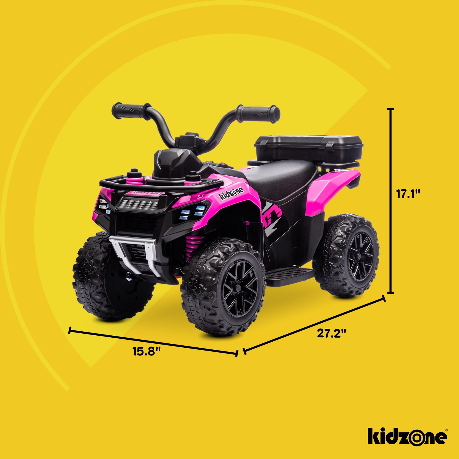 Kidzone Electric 6V Ride on ATV for Toddlers Safe Speed 1.5-2 km/h