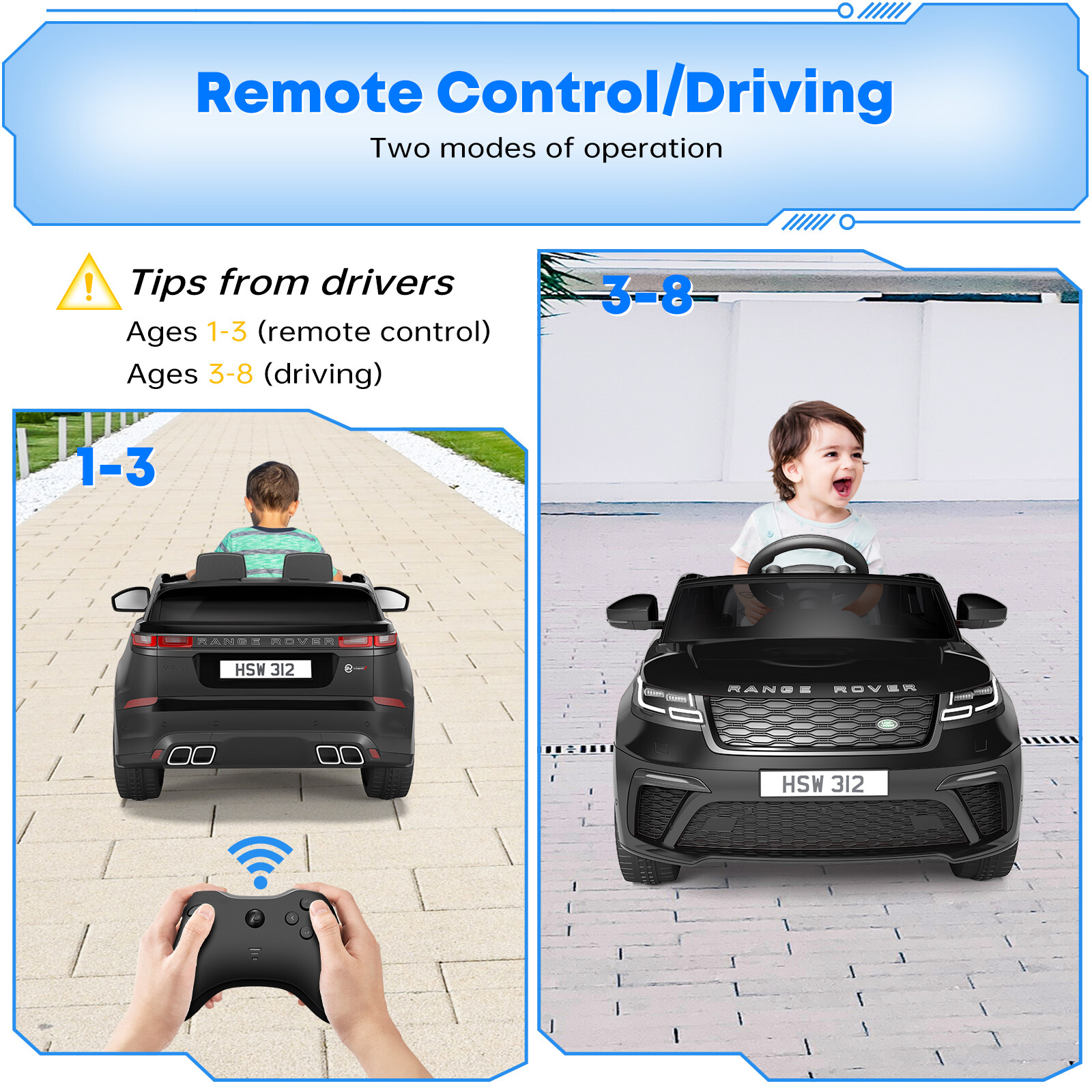 Kids Ride on Cars 12V Licensed Rover Ride Electric Car w/ Remote & Music Play US