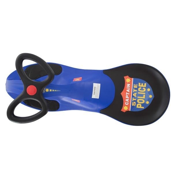 Wiggle Car Police Ride-On Toy for Kids 3+ | No Batteries, Gears, or Pedals – Blu