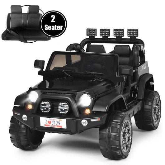 12V 2-Seater Kids Ride On Truck Car w/ Remote Control & Storage – Black