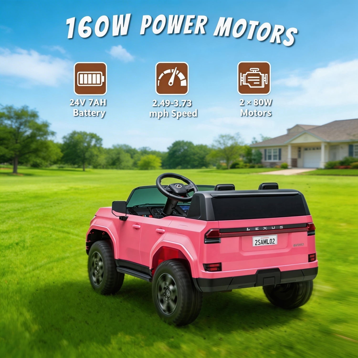 24V 2 Seater Kids Ride On Car Lexus GX550 Electric Truck Power Wheel with Remote