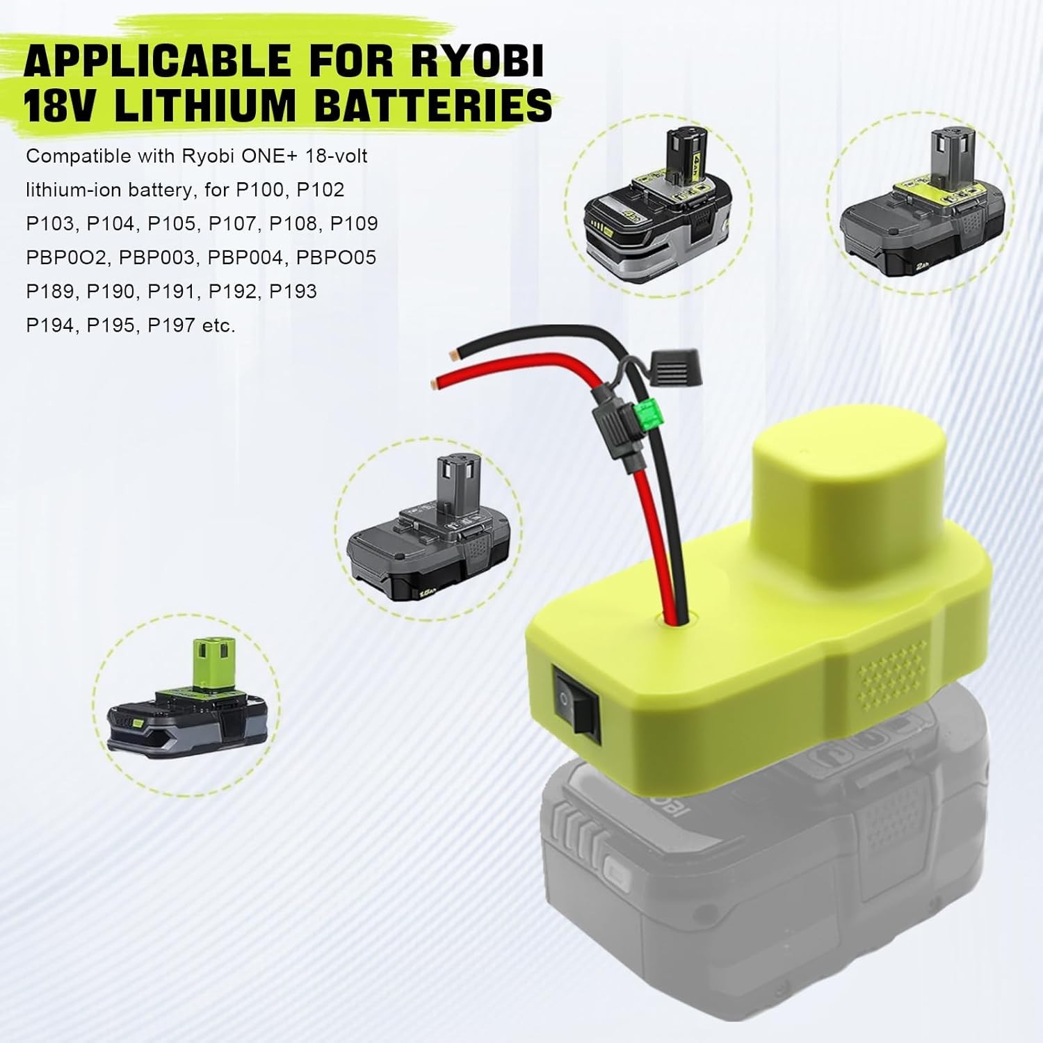 Ryobi 18V Battery Adapter for RC Cars & Robotics – Durable Connector with Fuse