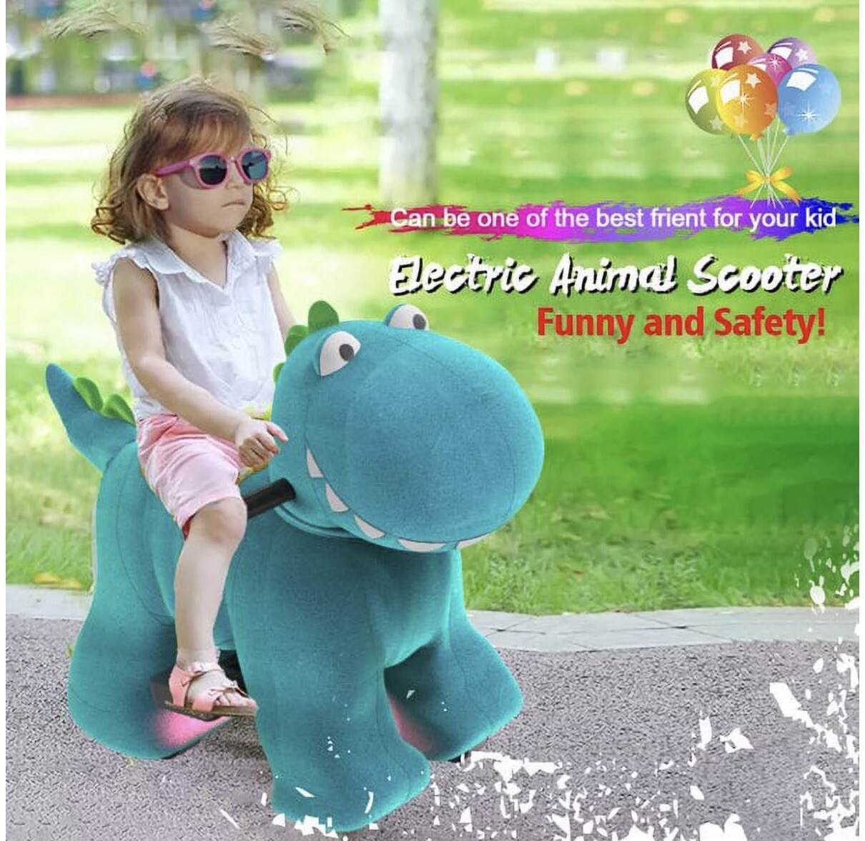 Rechargeable 6v/7A plush pony ride on toy for kids (3-7 years old)