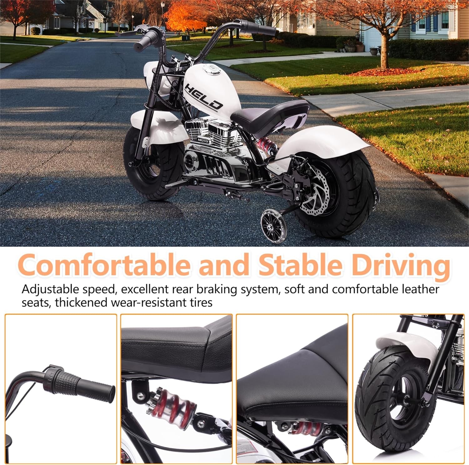 36V Electric Dirt Bike for Teens 16.5MPH&176LB Load Spring Suspension Multicolor