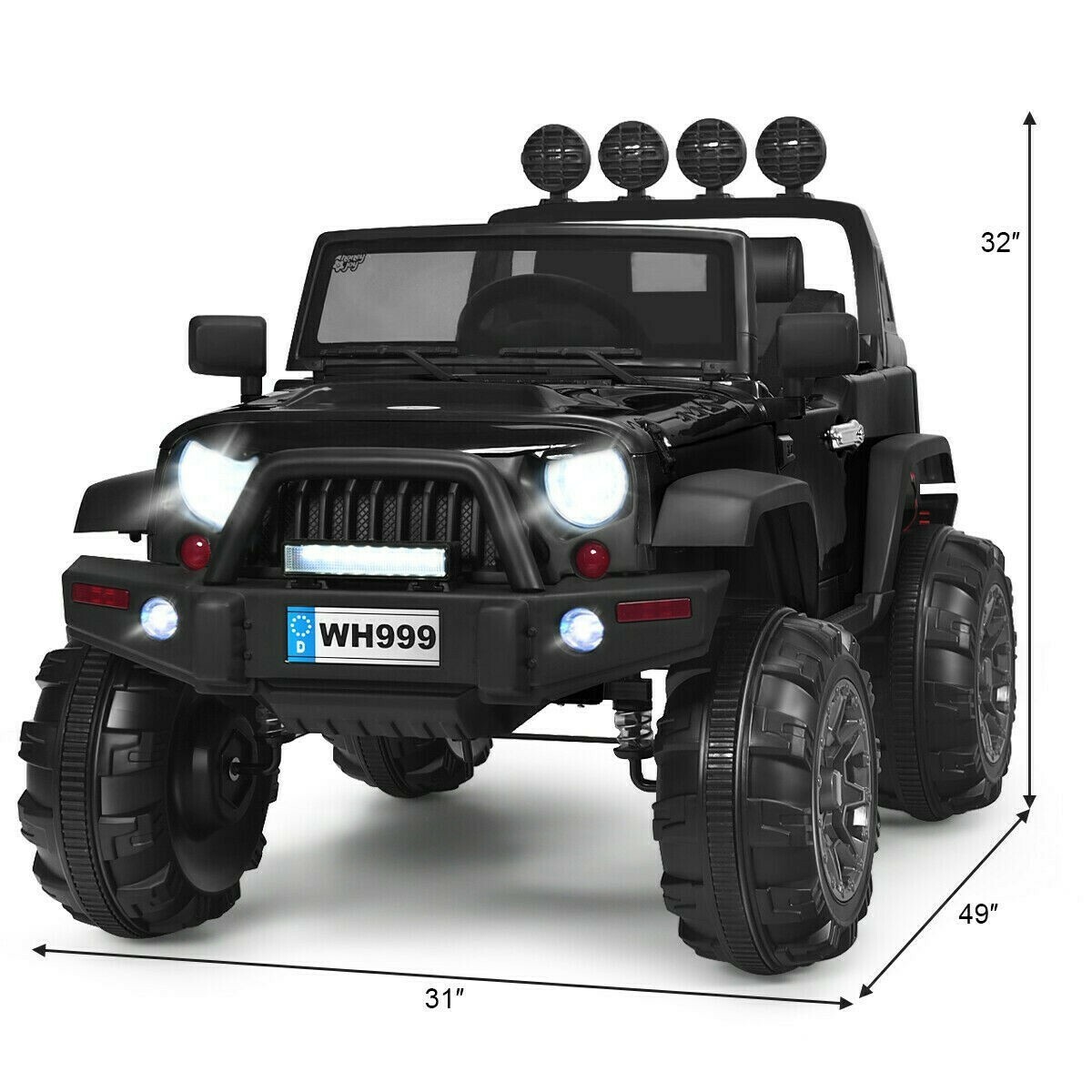 12V Kids Spring Suspension Ride On Truck