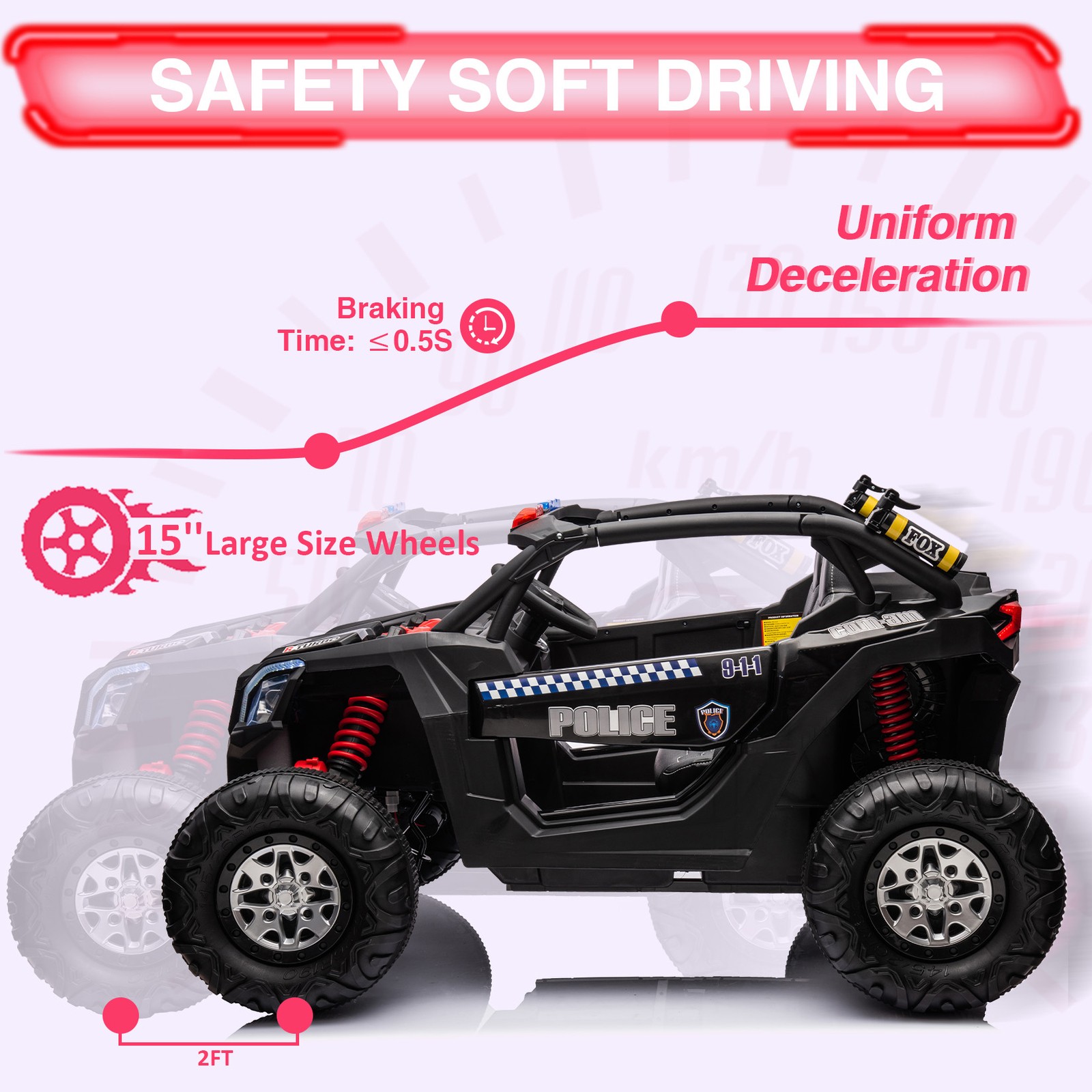 24V 2 Seater Kids Ride On UTV Car With Remote Control Powerful Electric Vehicle