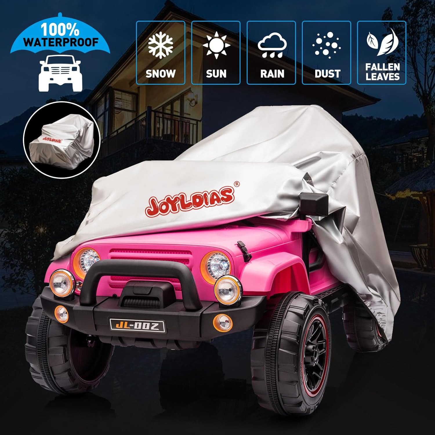 2 Seater Ride on Truck and Car Cover, 12V Children’S Electric Car with Parental