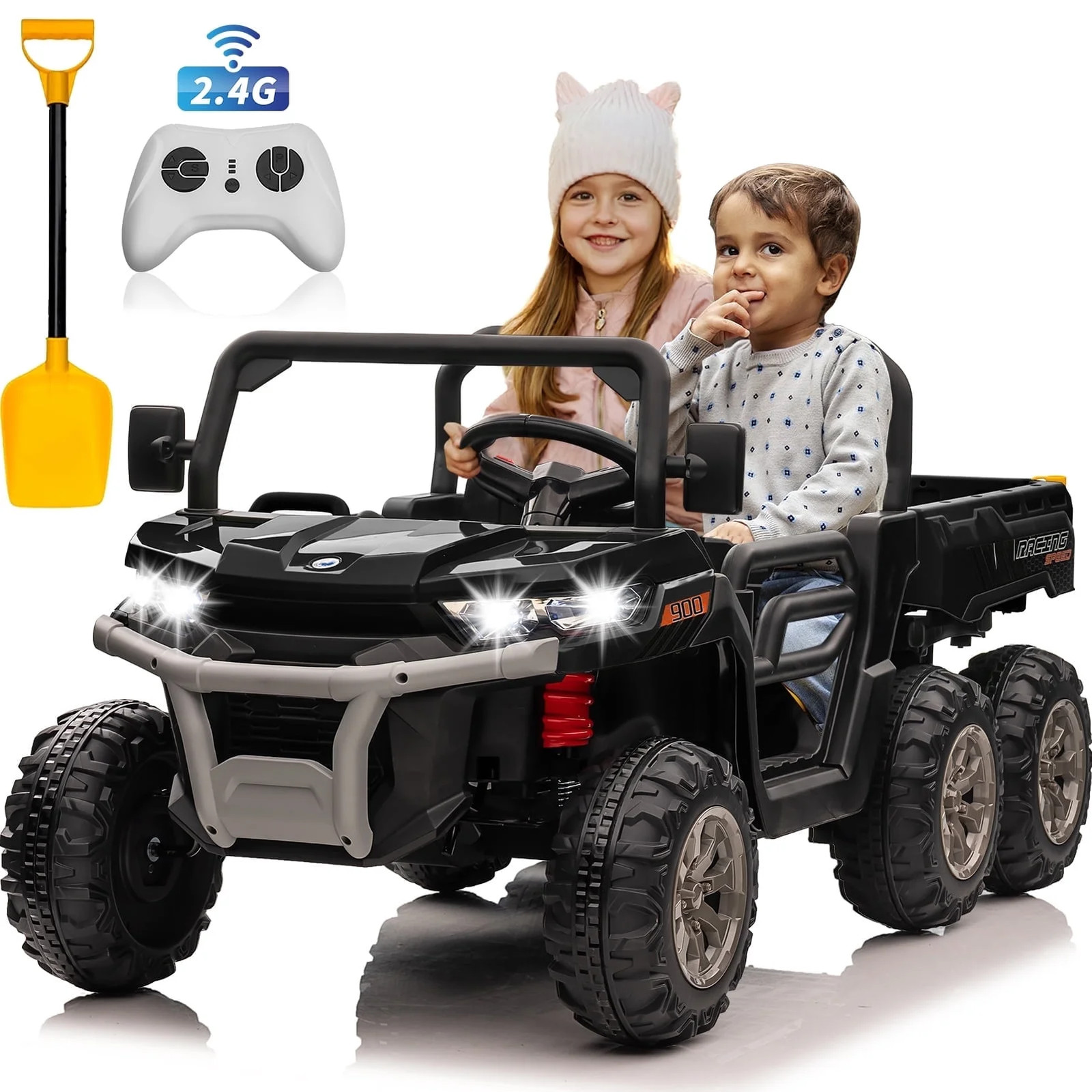 4WD 24V Ride on Toys for Kids with Remote Control, 2 Seater Electric Vehicle wi