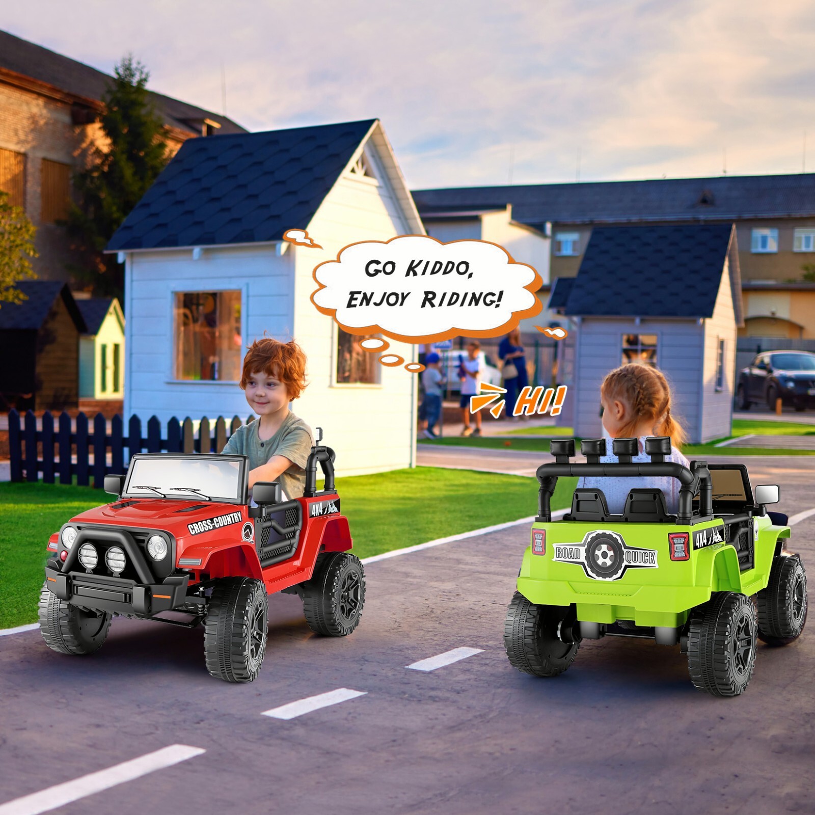 12/24V Large Ride On Truck Kids Electric Car+Parental Remote Control Xmas Gift