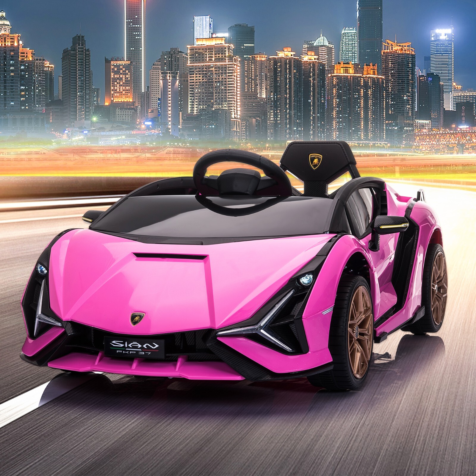 TOBBI 12V Kids Ride On Car Lamborghini SIAN Electric Vehicle w/Remote Control