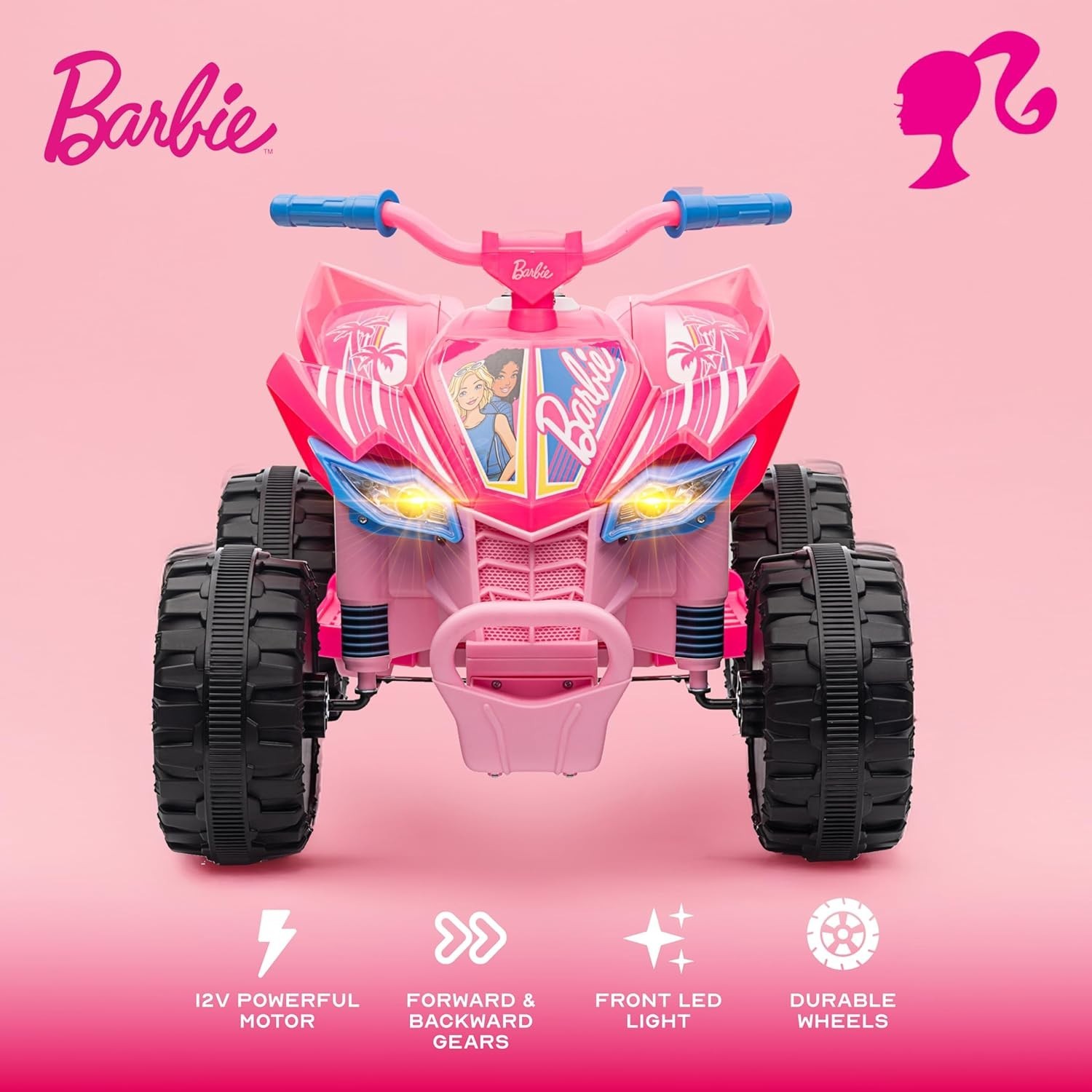 Barbie 12V ATV Quad Ride On – Durable Pink, Perfect for Kids Ages 3+