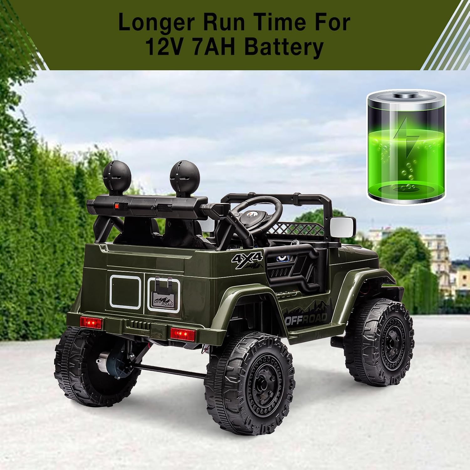 12V Electric Ride-On Truck for Kids – Remote Control Car with Spring Suspension,