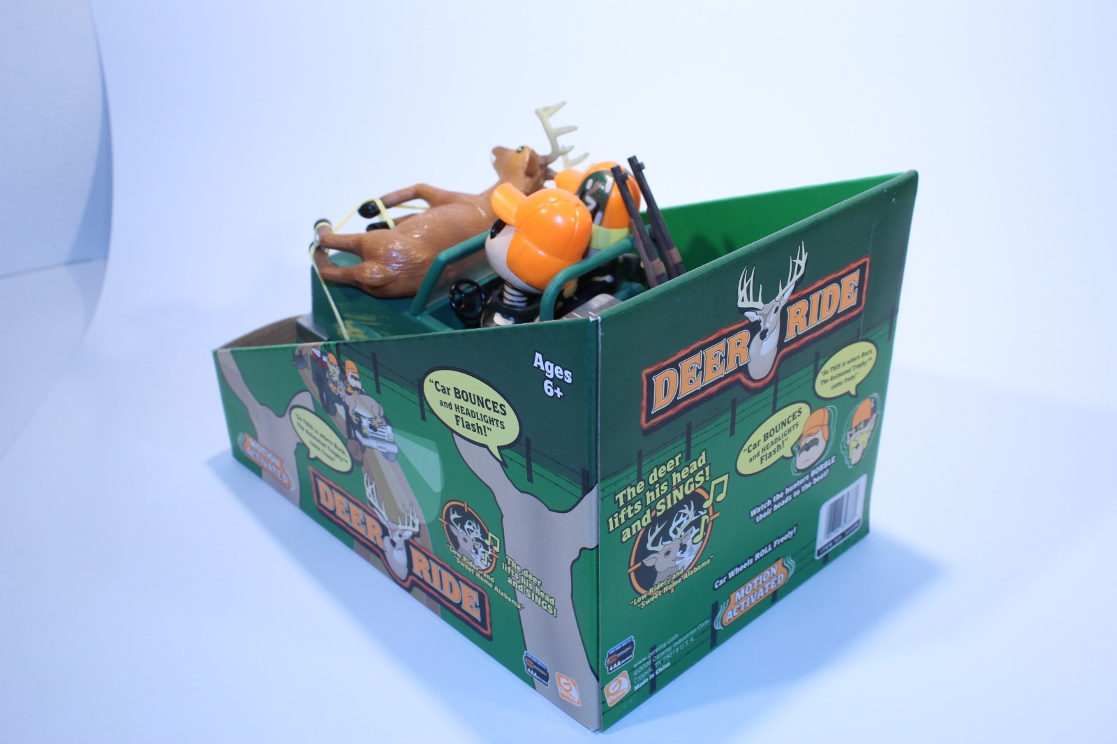 Gemmy Deer Ride Motion Activated Singing Buck Works Except Bouncing New Batt.
