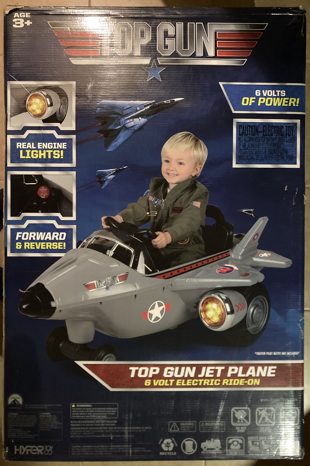 Top Gun Jet Plane 6 Volt Battery Maverick Electric RideOn Hyper Toy HYP-TG6-6022