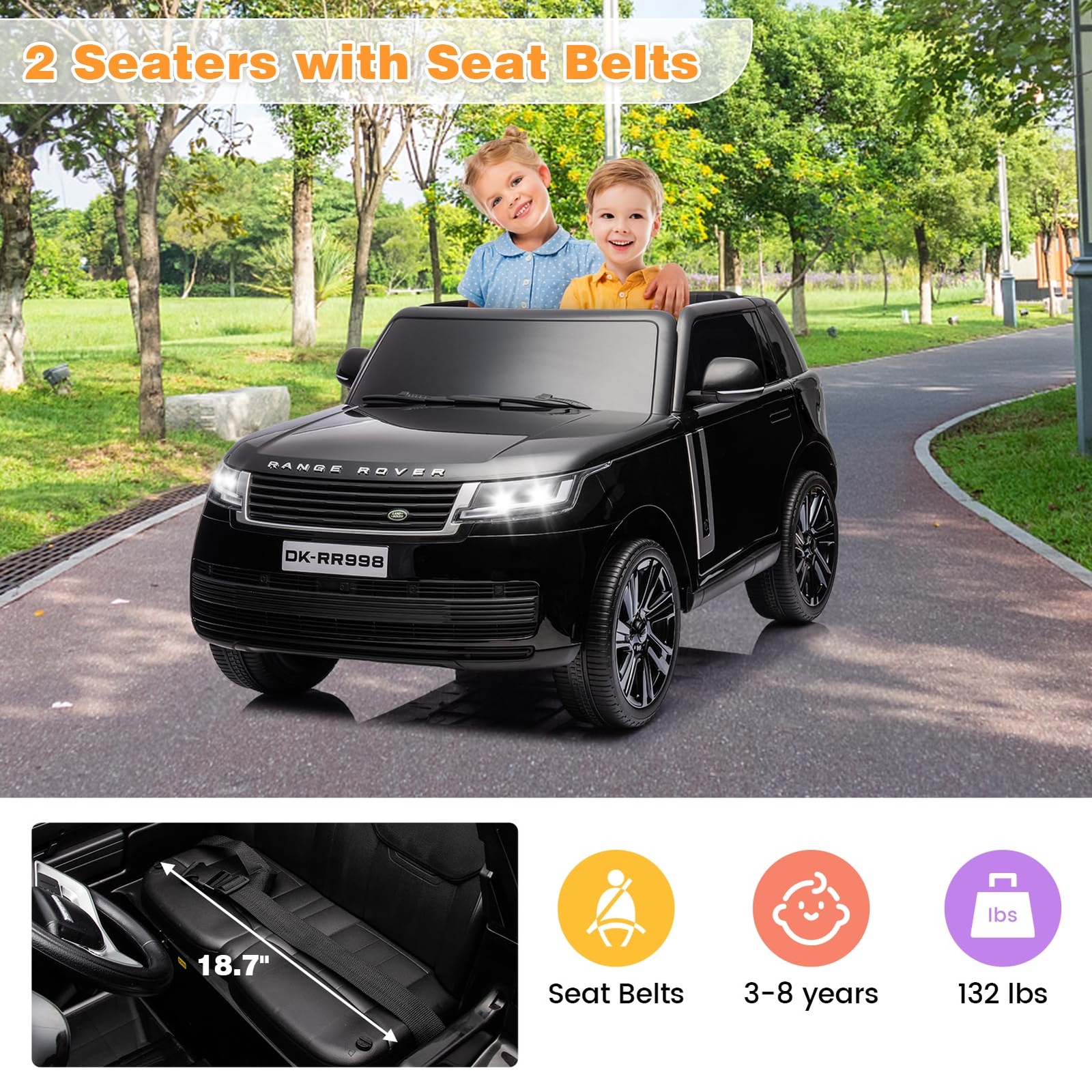 Ride On Car Truck for Kids 24V Battery Powered Electric Vehicle Car Toy w/Remote