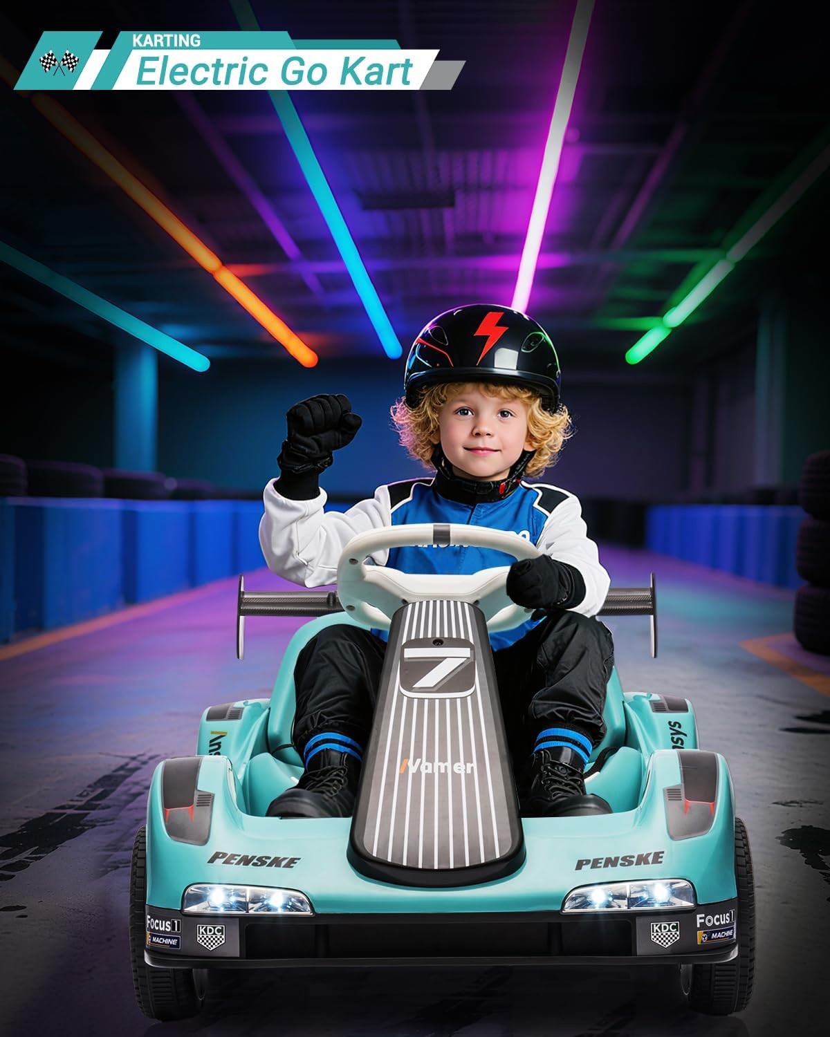 6v Electric Racer Go Kart for Kids 2.4g Remote Control 3 to 7 years