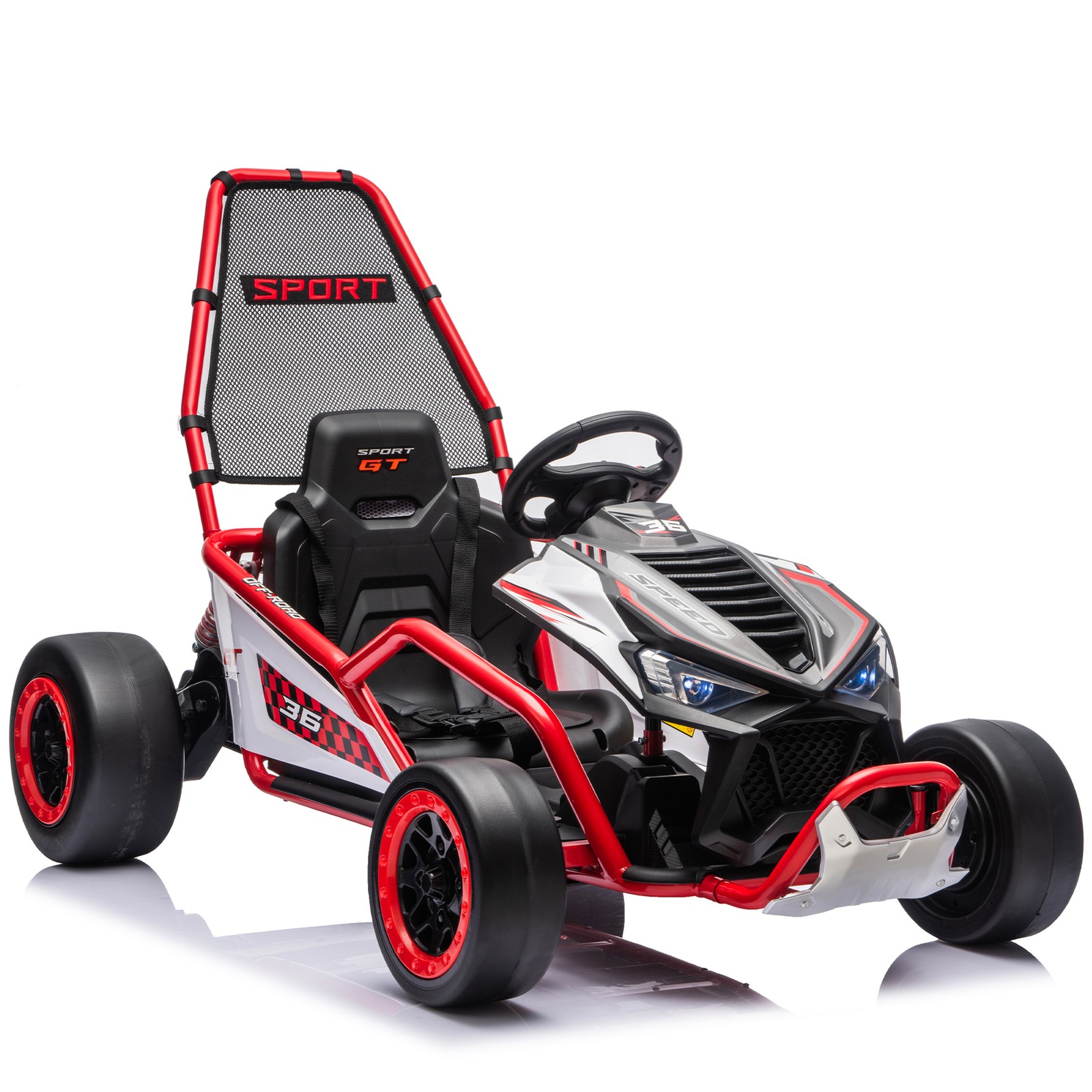 24V 400W Electric Ride on Toy,Crazy Go Cart Drift Car 5-7.5 MPH for Kids 6-12