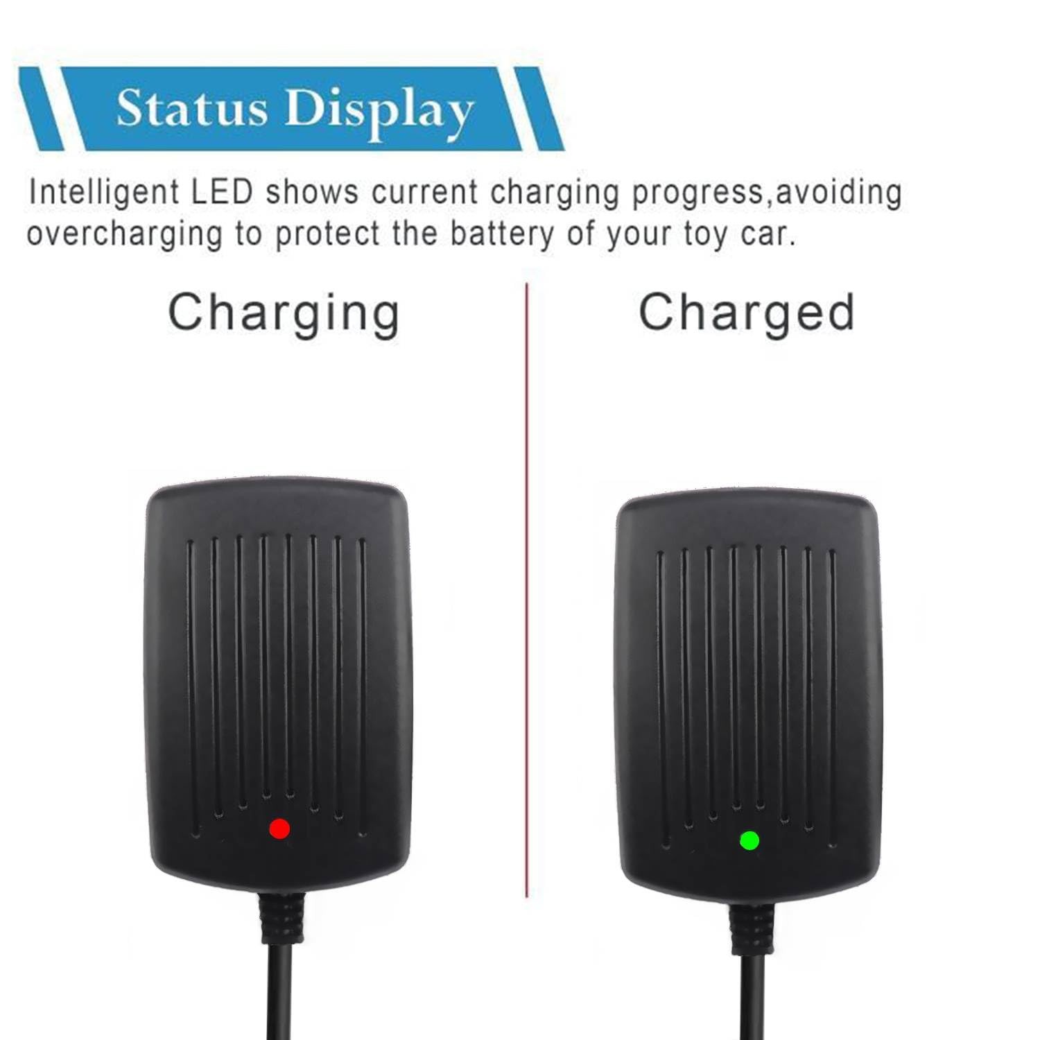 12V Battary Charger for Ride On Toys, Power Wheels Kids Electric Car 12 Volt…