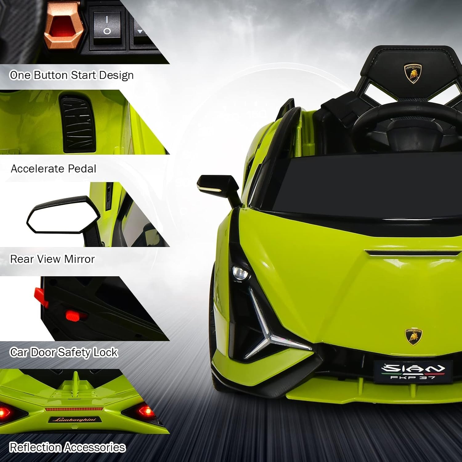 Electric Lamborghini Sian Roadster for Kids