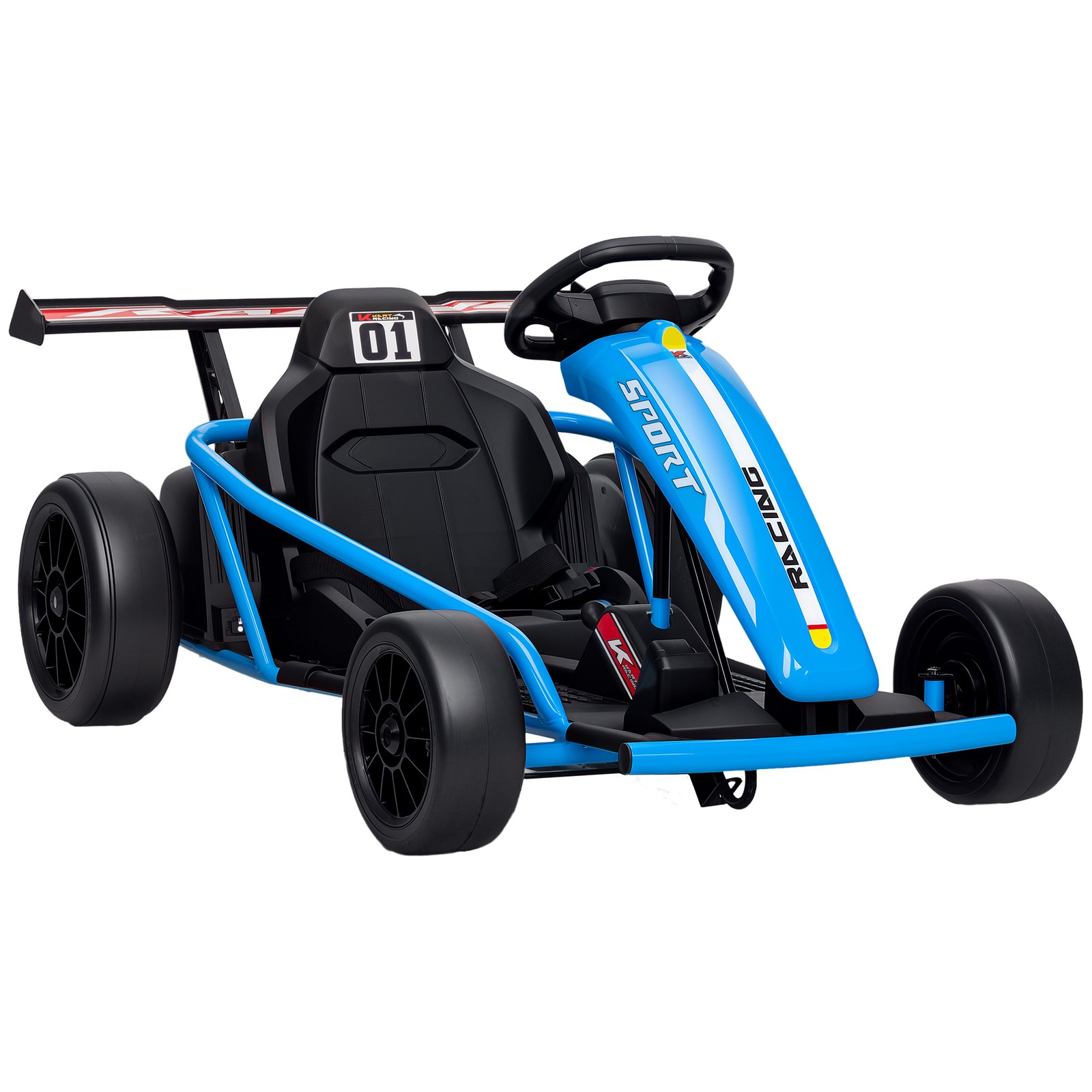 24V 8.1 MPH Electric Drift Kart for Kids with Dual Motors, Blue