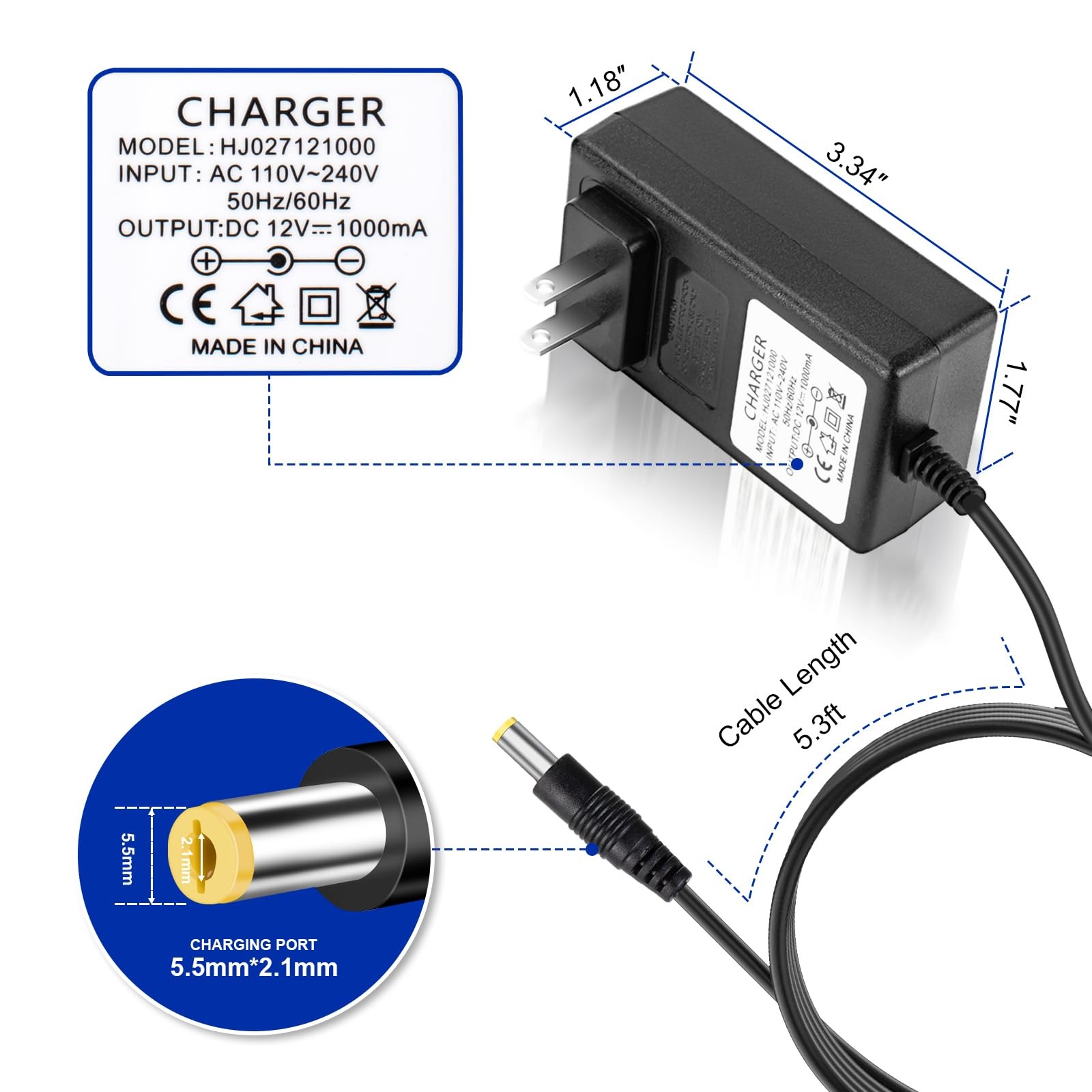 12V Battery Charger for Ride On Toys Kids Car Best…