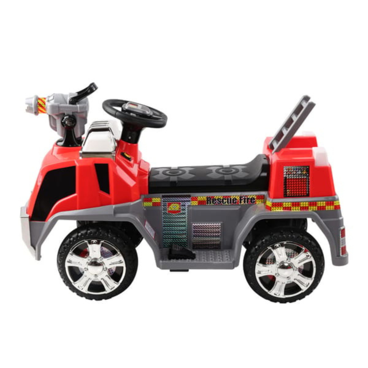 6V Rigo Fire Truck Ride On Kids Electric Car Toy Red Outdoor Fun Vehicle