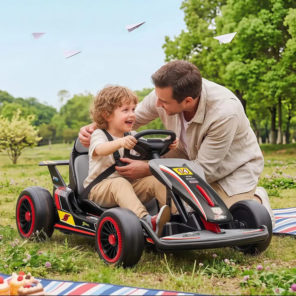 Kid Go Kart, 7AH Battery Powered Electric Vehicle, w 150 2 Motors, Drifting Car,