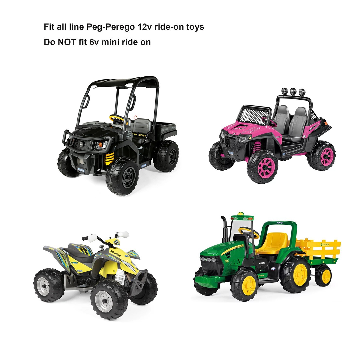 12v 15Ah Highest Capacity Peg Perego Ride-on Toy Replacement Battery with Wire