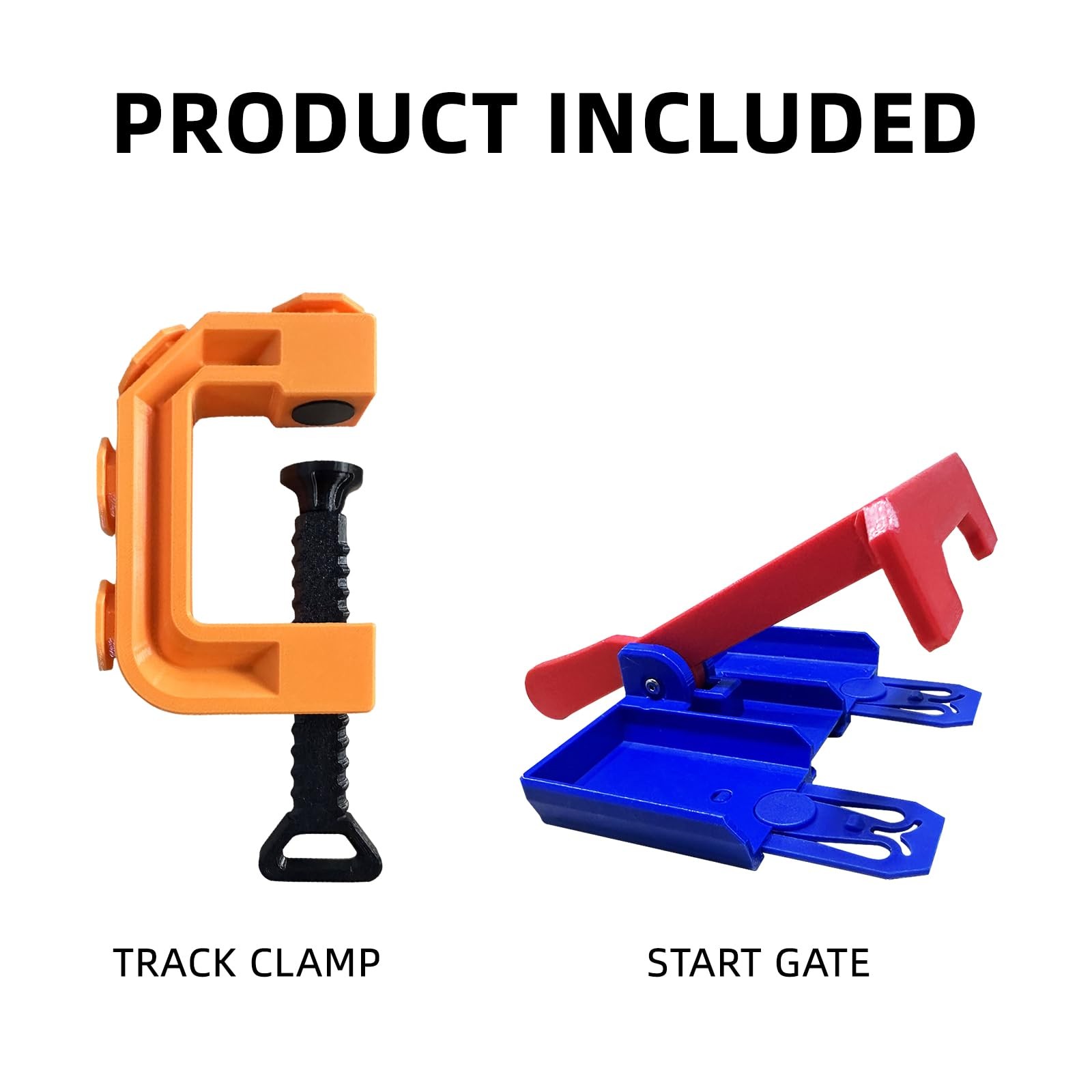 Hot Wheels Compatible 2-Lane Starter Gate with Clamp – Track Starter Combo