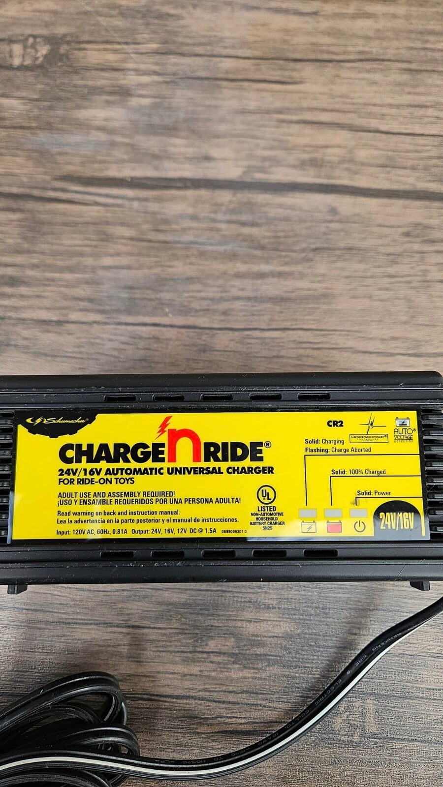 Schumacher CR-2 Charge ‘n Ride Battery Ride On Toy Charger T38