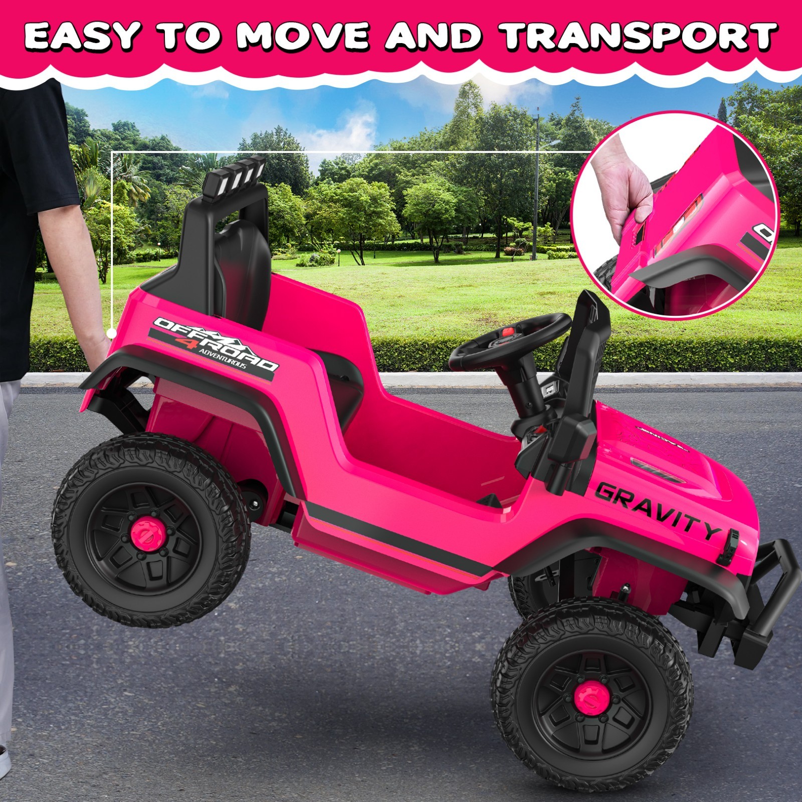 12V/24V Kids Electric Car Ride on Truck Battery Power Wheels w/LED Light & Music