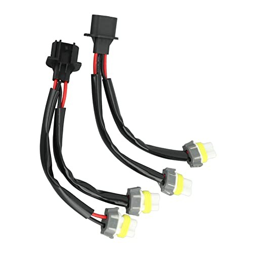 H13 9008 to 9005 9006 Adapter, 2 Way Splitter Wiring Harness for LED