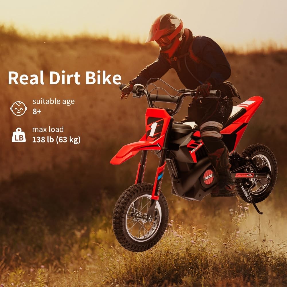 24V Kid Ride on Electric Off-Road Motorcycle 250W Fast Speed Dirt Bike Motocross