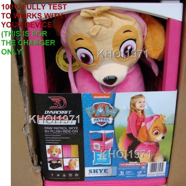 WALL Charger AC adapter 8=FOR 8805-05 Dynacraft Paw Patrol Plush SKYE Ride-on 6V