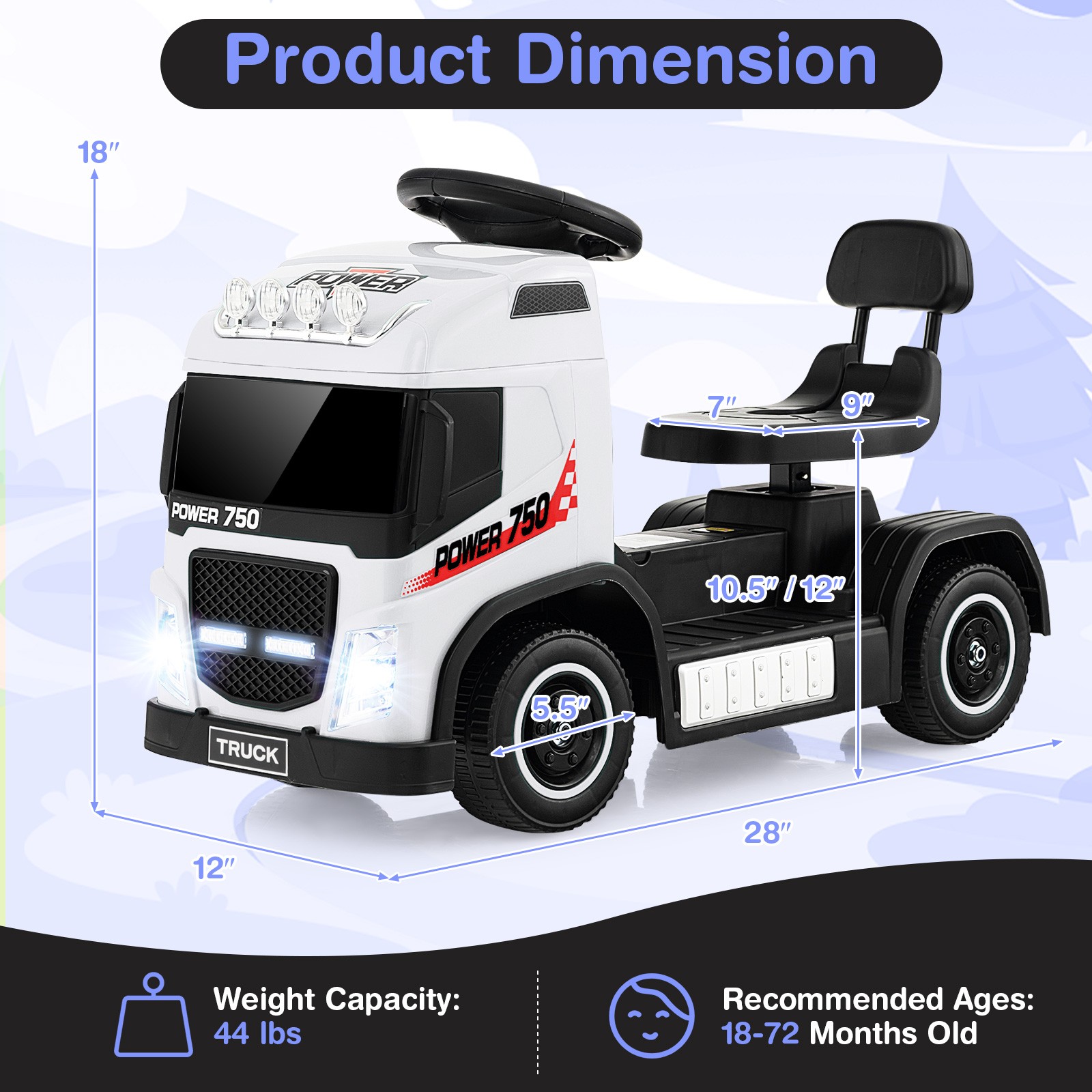6V Kids Ride-on Truck 2-in-1 Toddler Electric Car for Boys & Girls Birthday Gift