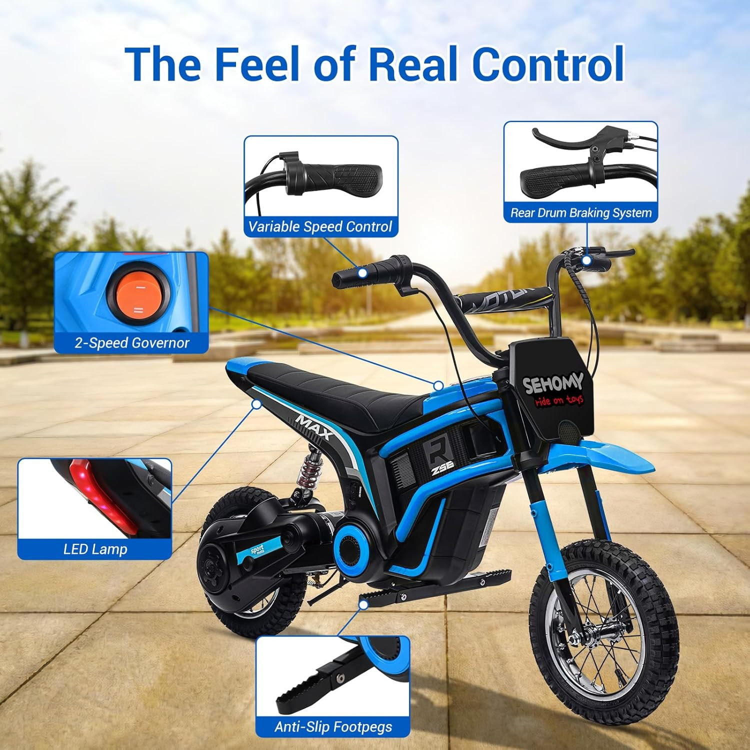 24V 350W Electric Dirt Bike Off-Road Electric Motorcycle w/ Twist Grip Throttle