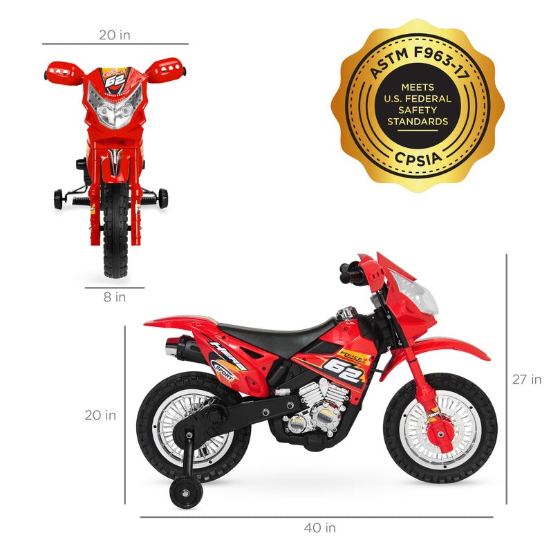 Best Choice Products SKY3486 Kid’s 6V Electric Motorcycle with Training Wheels –