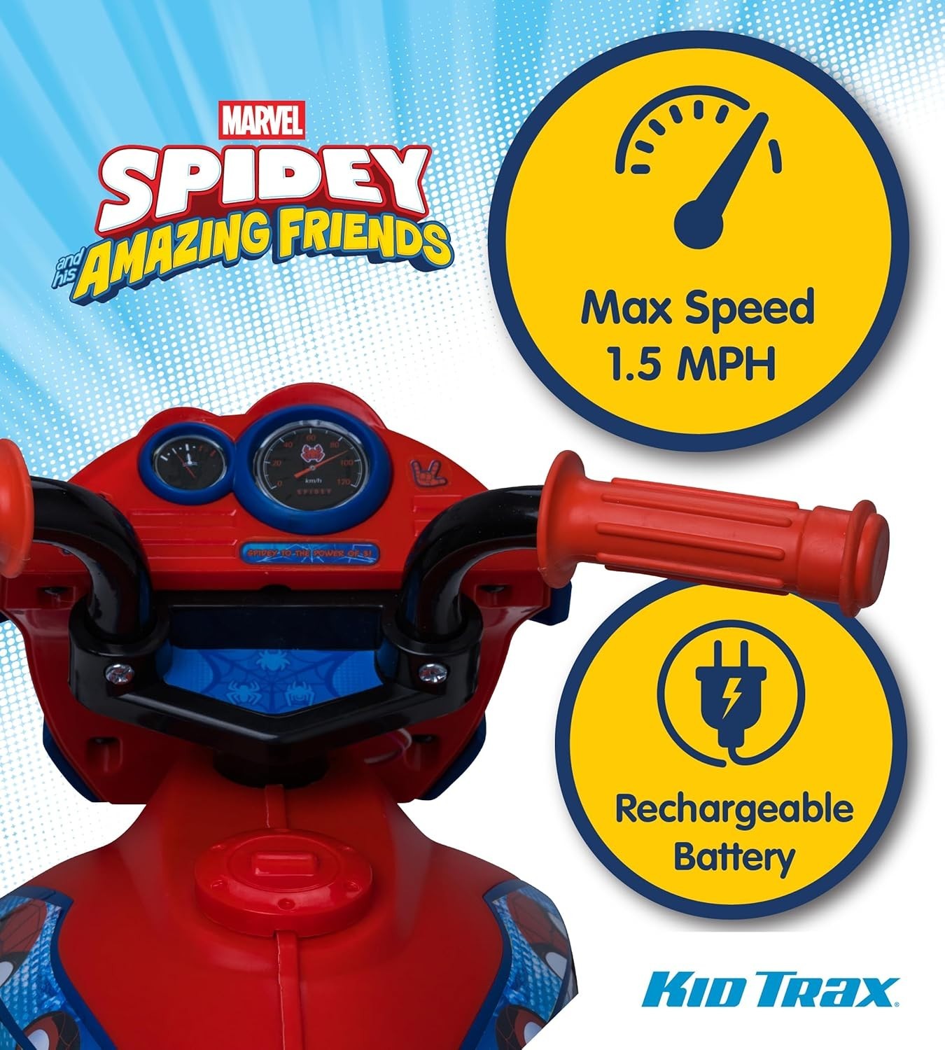 Kid Trax 6V Marvel Spiderman Disney Junior Toddler Bike – Ride On Toys, Kids Bik