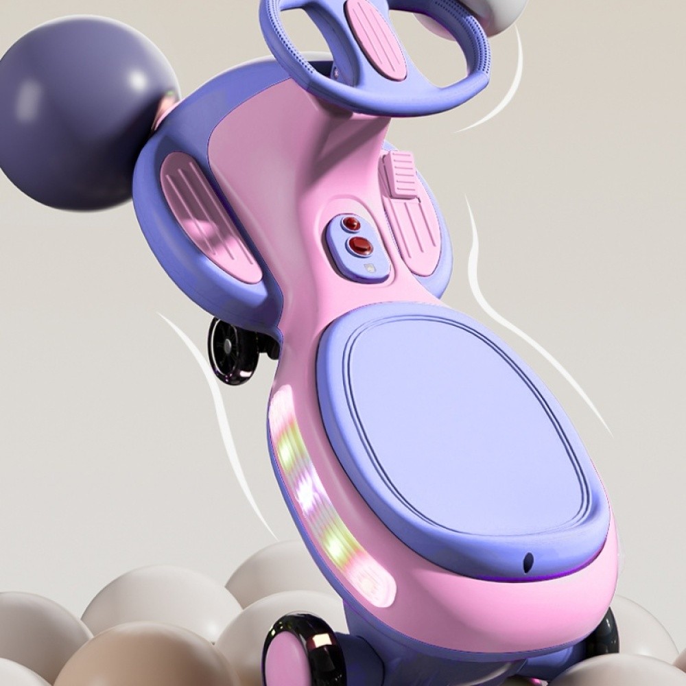 12V Electric Ride On Wiggle Car for Kids Rechargeable Battery LED Lights