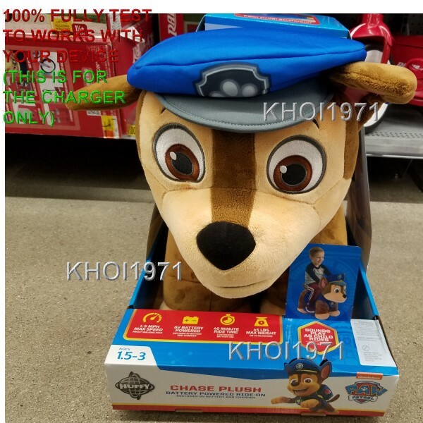 WALL charger AC adapter FOR 19089 Huffy PAW Patrol Chase Plush ride on Nick 6V